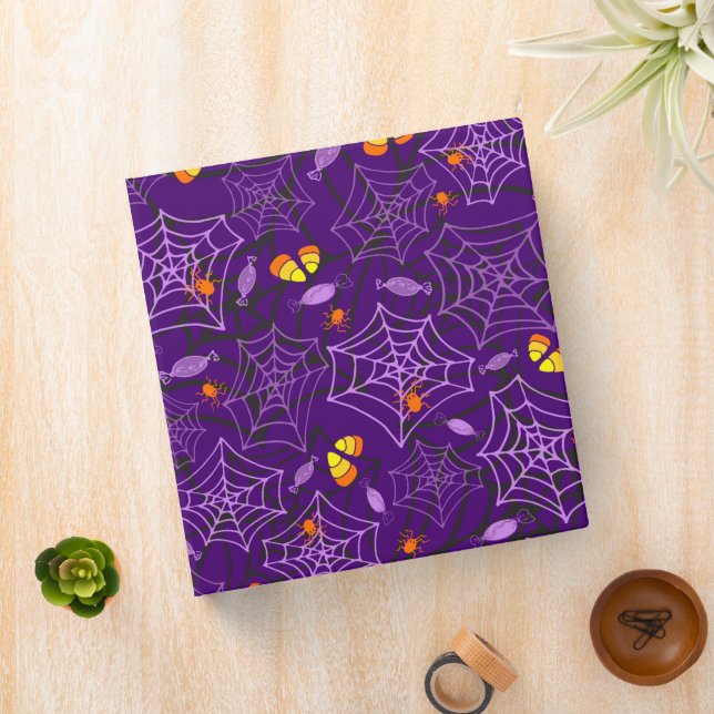 Halloween Spiders & Candy Personalized Binder (In Situ)