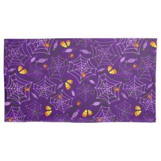Halloween Spiders & Candy Purple Pillowcase