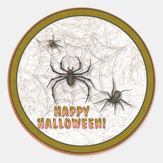 Halloween Spiders Classic Round Sticker (Front)
