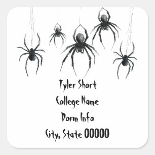 Halloween Spiders College étudiant Étiquette de co