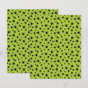 Halloween Spiders, Green Background with Spiders