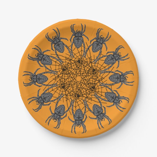 Halloween spiders paper plate (Front)
