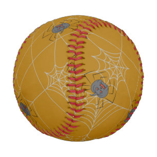 Halloween spiders web and pumpkins   baseball