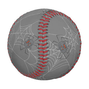 Halloween spiders web and pumpkins baseball