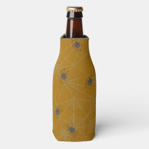 Halloween spiders web and pumpkins bottle cooler