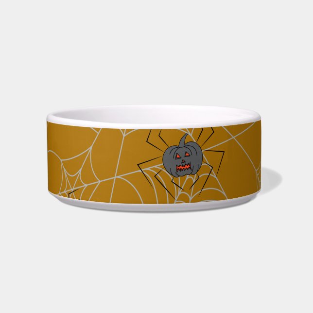Halloween spiders web and pumpkins  bowl (Front)