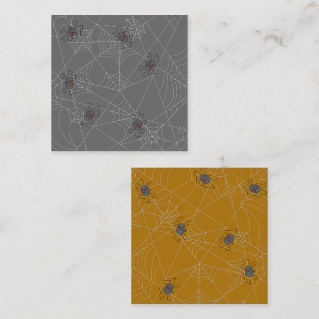 Halloween spiders web and pumpkins card (Front/Back)