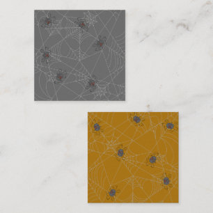 Halloween spiders web and pumpkins card