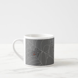 Halloween spiders web and pumpkins  espresso cup