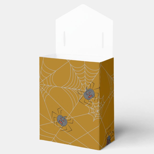 Halloween spiders web and pumpkins   favor box (Opened)