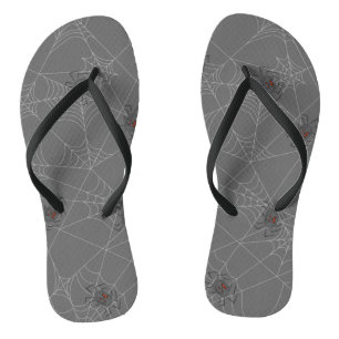 Halloween spiders web and pumpkins  flip flops
