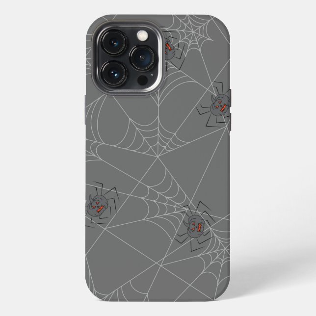 Halloween spiders web and pumpkins    iPhone case (Back)