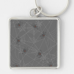 Halloween spiders web and pumpkins  keychain
