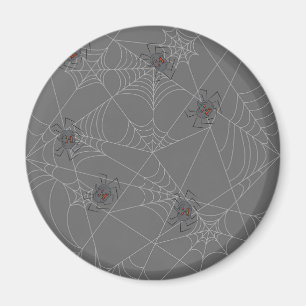 Halloween spiders web and pumpkins   magnet