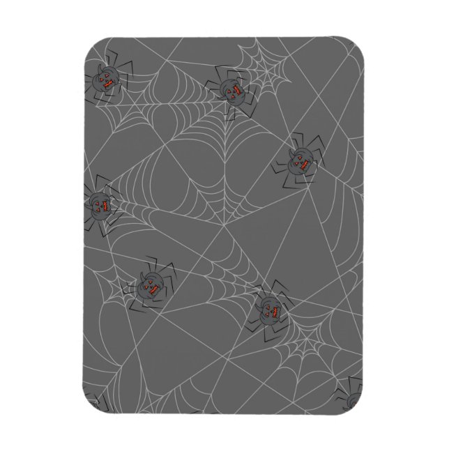 Halloween spiders web and pumpkins  magnet (Vertical)