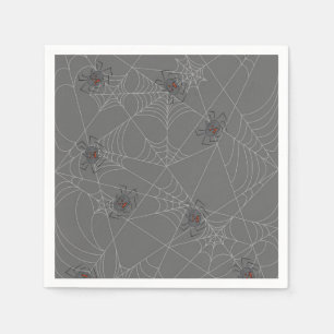 Halloween spiders web and pumpkins    napkin