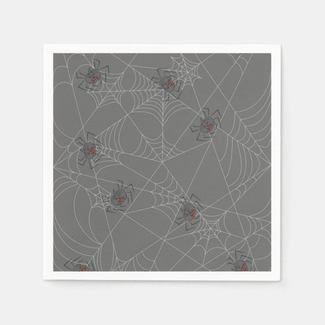 Halloween spiders web and pumpkins    napkin (Front)