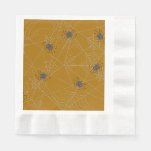 Halloween spiders web and pumpkins  napkin