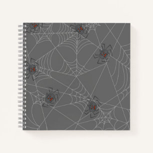 Halloween spiders web and pumpkins notebook