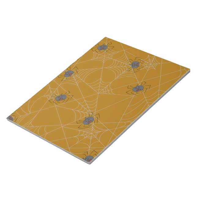 Halloween spiders web and pumpkins   notepad (Angled)