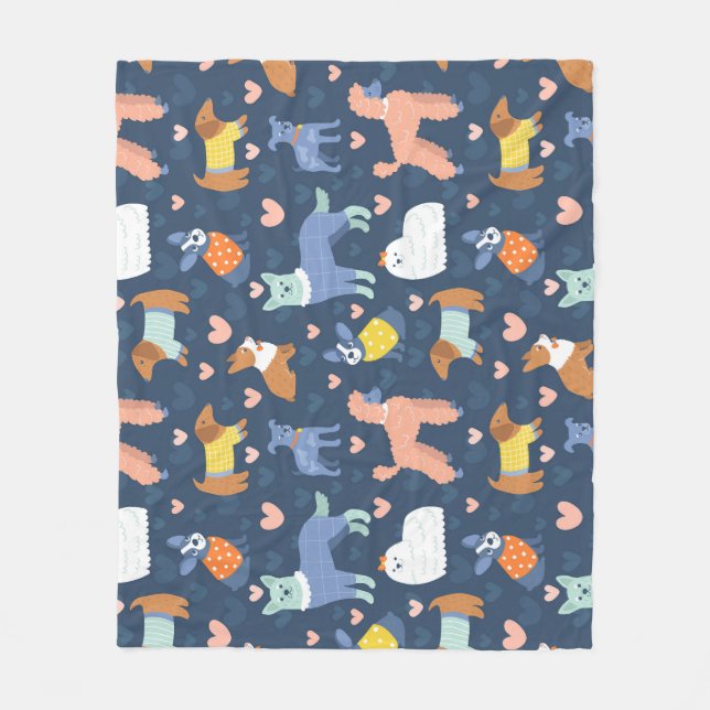 Halloween Spiders Web: Seamless Pattern Fleece Blanket (Front)