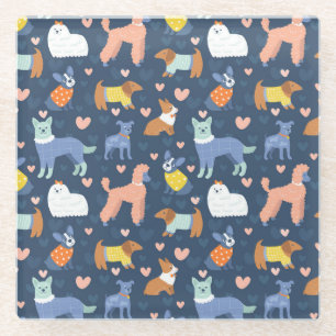Halloween Spiders Web: Seamless Pattern Glass Coaster