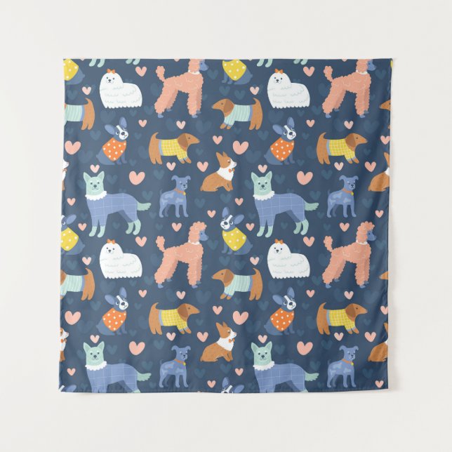 Halloween Spiders Web: Seamless Pattern Tapestry (Front)