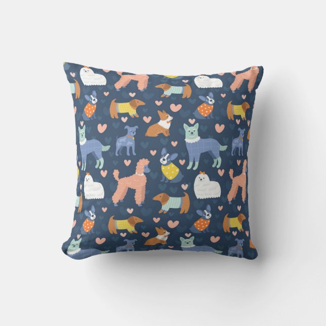 Halloween Spiders Web: Seamless Pattern Throw Pillow (Front)