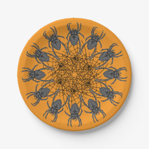 Halloween Spinnen Paper Plate