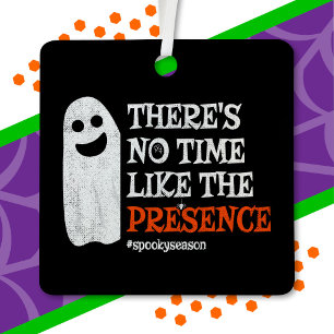 Halloween Spirit Happy Ghost Funny Halloween Metal Ornament
