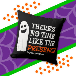 Halloween Spirit Happy Ghost Funny Halloween Throw Pillow