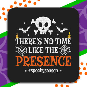 Halloween Spirit Skull Crossbones Funny Halloween Square Sticker