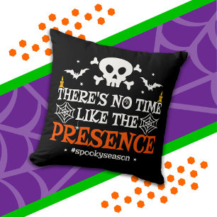 Halloween Spirit Skull Crossbones Funny Halloween Throw Pillow
