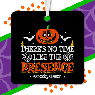Halloween Spirit Spooky Pumpkin Funny Halloween Metal Ornament