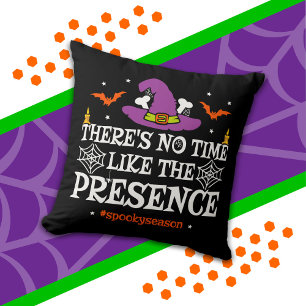 Halloween Spirit Spooky Witch Hat Funny Halloween Throw Pillow