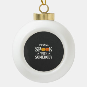 Halloween Spook Somebody Pumpkin Spider SVG Ceramic Ball Christmas Ornament