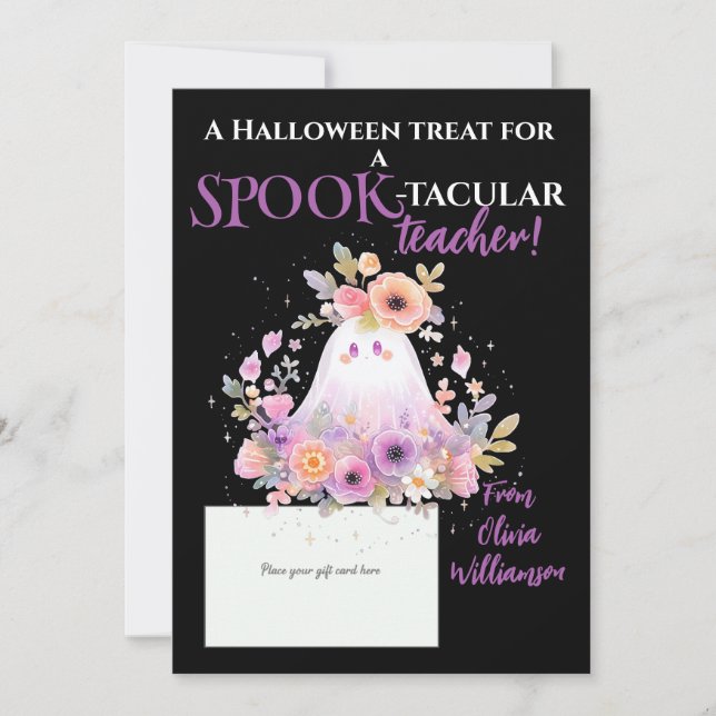 Halloween Spook-Tacular Teacher Gift Card Holder (Front)