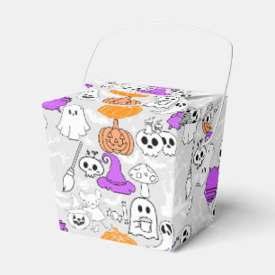 Halloween spookiness pattern 01 L Grey BG Favor Box