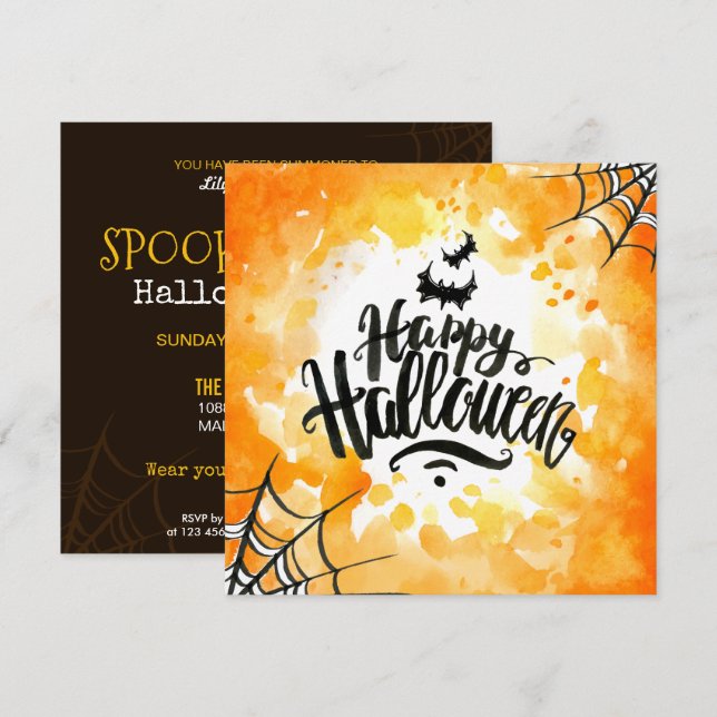 Halloween Spooktaculaire | Invitation du parti (Devant / Derrière)