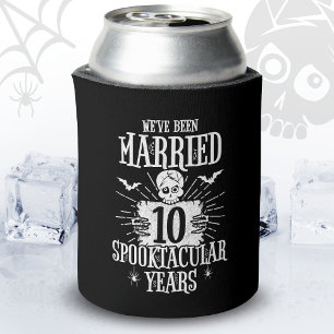 Halloween Spooktacular 10th Wedding Anniversary Can Cooler