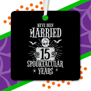 Halloween Spooktacular 15th Wedding Anniversary Metal Ornament