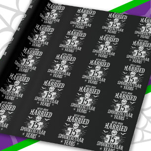 Halloween Spooktacular 15th Wedding Anniversary Wrapping Paper