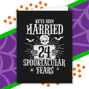 Halloween Spooktacular 24th Wedding Anniversary Card