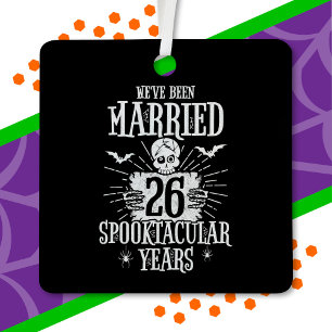 Halloween Spooktacular 26th Wedding Anniversary Metal Ornament
