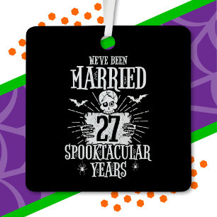 Halloween Spooktacular 27th Wedding Anniversary Metal Ornament