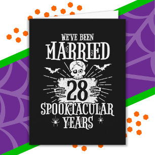 Halloween Spooktacular 28th Wedding Anniversary Card