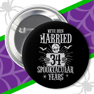 Halloween Spooktacular 34th Wedding Anniversary 2 Inch Round Button