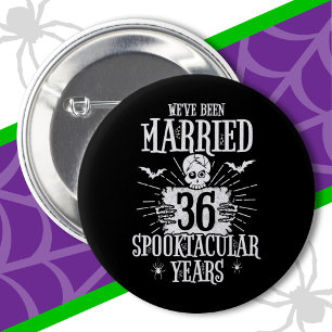 Halloween Spooktacular 36th Wedding Anniversary 2 Inch Round Button