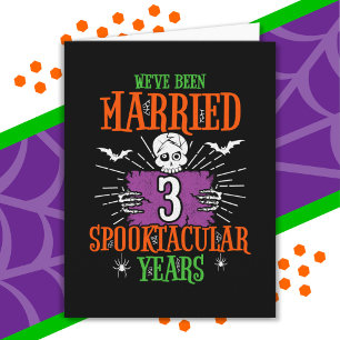 Halloween Spooktacular 3rd Wedding Anniversary Card