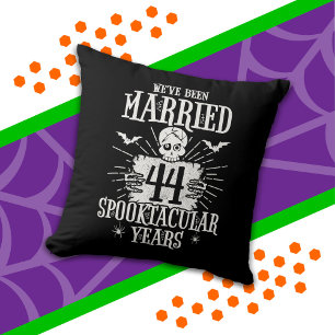Halloween Spooktacular 44th Wedding Anniversary Throw Pillow